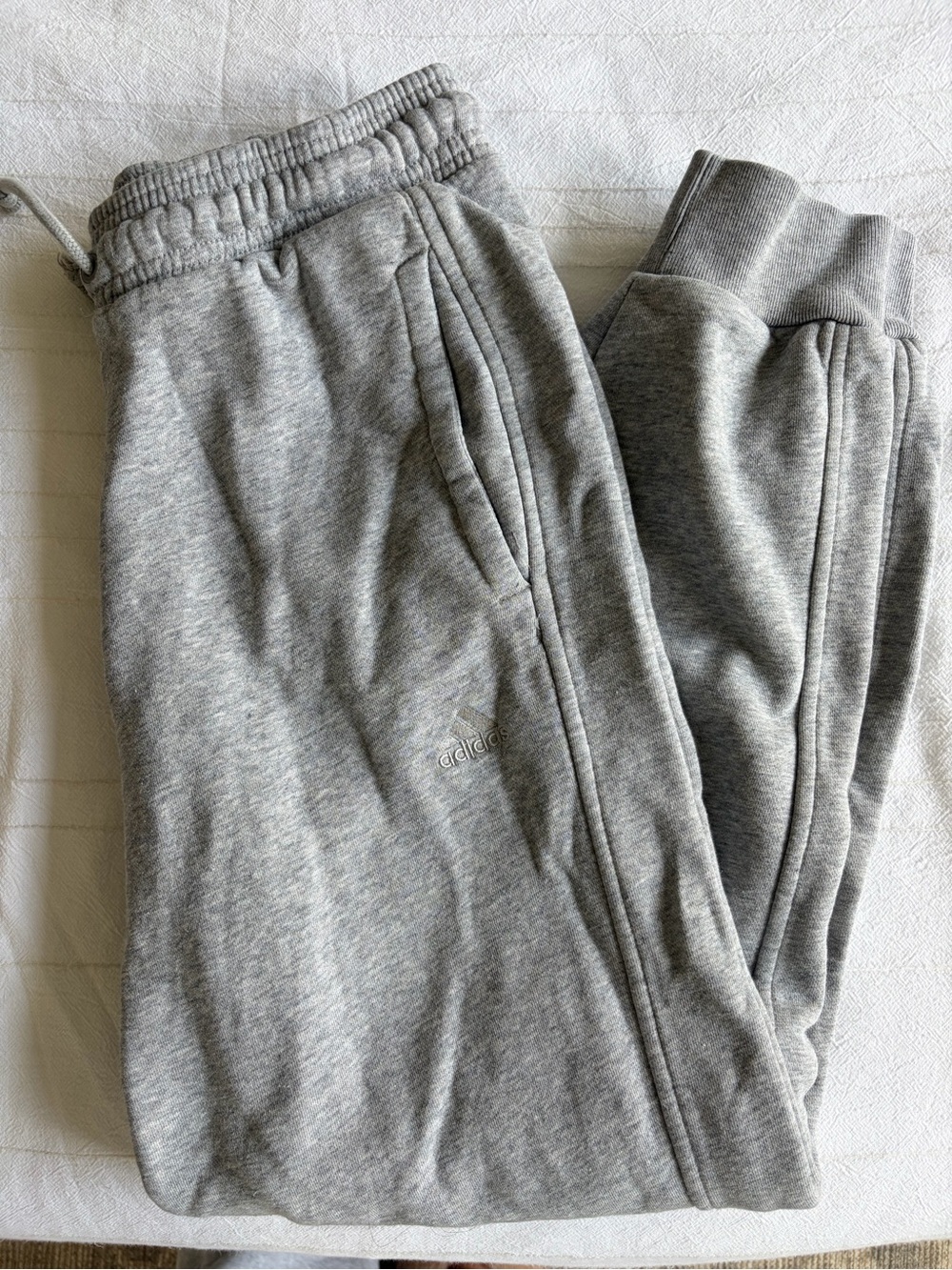adidas Women’s Light Gray Heather Jogger Sweatpants